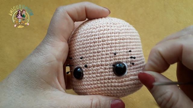 Amigurumi Örgü Bebek (Dalin Bebek) 35cm. Kafa Ve Örgü Saç Yapımı (1.Bölüm)
