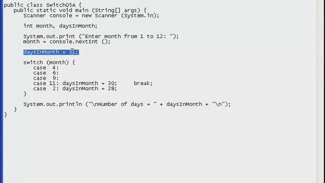Java Lesson 20 - switch Statement Part 03 Example Programs 02 смотреть онлайн