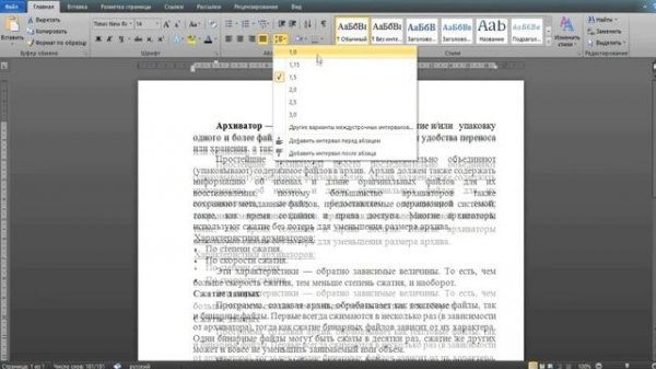 Настройка документа MS Office Word 2010