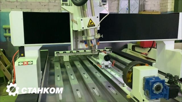4х осевой фрезер ЧПУ по камню с поворотной осью смотреть онлайн
