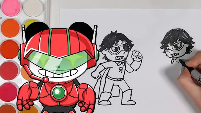 Learn how to draw Superhero Red Titan vs Dark Titan Cartoon for kids! смотреть онлайн