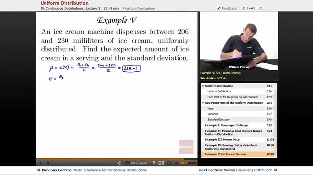 "Uniform Distribution" | Probability with Educator.com смотреть онлайн
