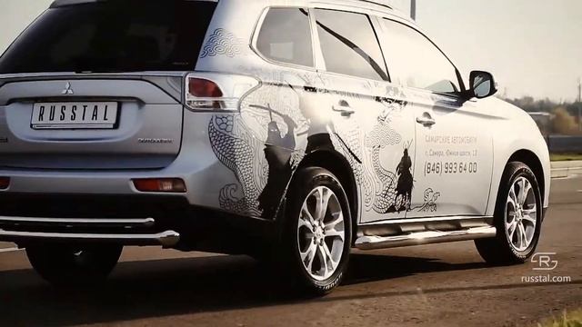 MITSUBISHI OUTLANDER Обвес из нержавейки www.suvkit.ru смотреть онлайн