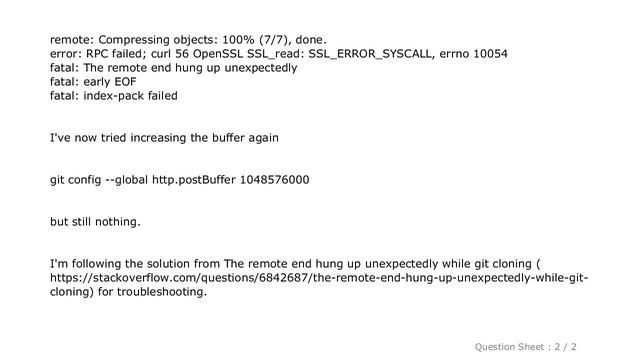 Windows : git clone error: RPC failed; curl 56 OpenSSL SSL_read: SSL_ERROR_SYSCALL, errno 10054 смотреть онлайн