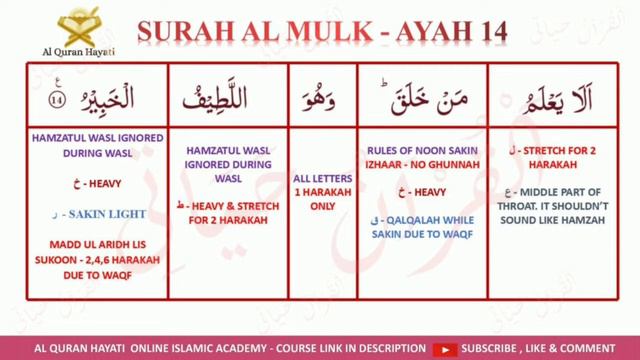 Surah Al Mulk : Ayah 14 Memorization with#tajweed | Al Quran Hayati #ramadan - By Sr. Mubashira Sye смотреть онлайн