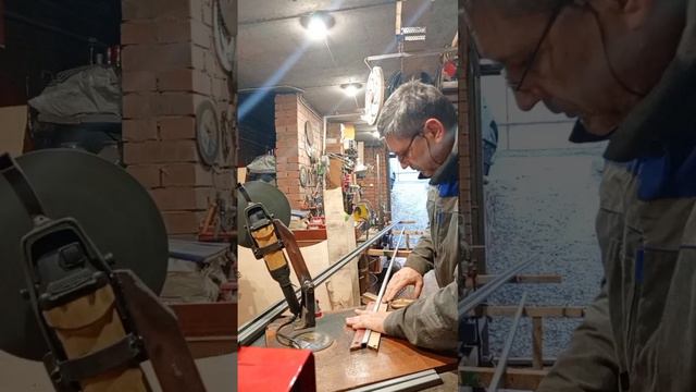 Заготовка раскосов для изготовления фермы.