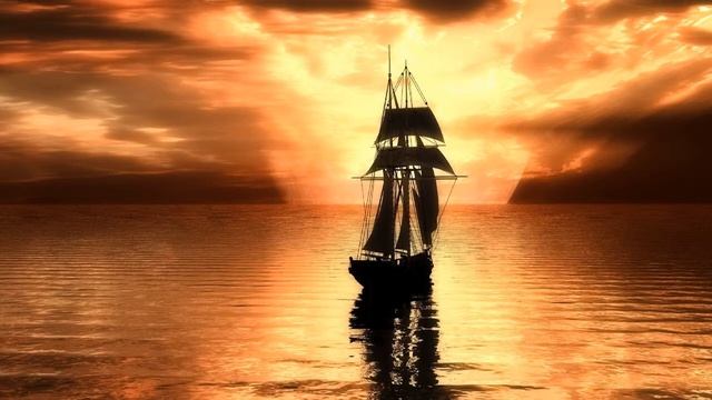 Картинка корабль. Небо, море, облака, фотошоп, свет, парусник, арт смотреть онлайн