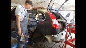 Замена заднего крыла на Калине