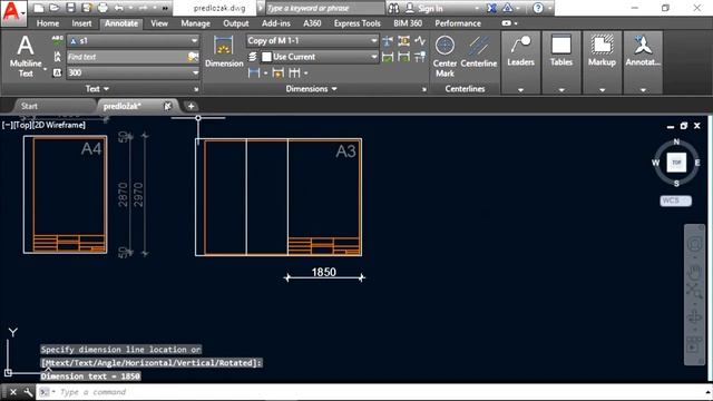 Formati crteža, Mjerilo 1:100, AutoCad 2017 смотреть онлайн