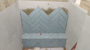 укладка плитки ёлочкой на короба!!!