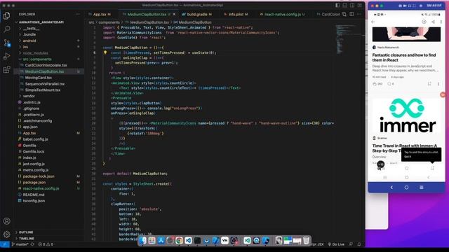 #4 Medium’s clap animation project - React native Animated Api смотреть онлайн