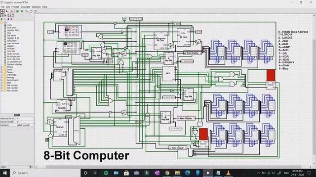 ||Programmable 8-bit computer || USING LOGIC GATES||Logisim смотреть онлайн