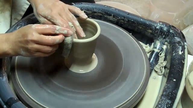 Cup 74 - Wheel thrown cup with underglaze & handbuilt handle...Fun! - Pottery Cups смотреть онлайн