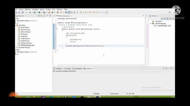 example of looping statements in java(while,do while, for) смотреть онлайн