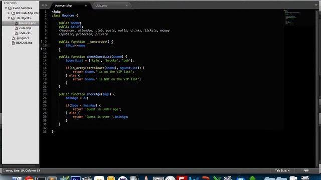 Learn PHP 10 - Objects смотреть онлайн