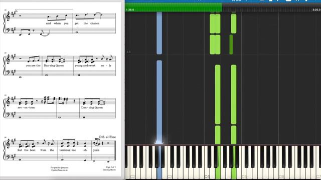 Piano Notes - Dancing Queen (ABBA, Easy) смотреть онлайн