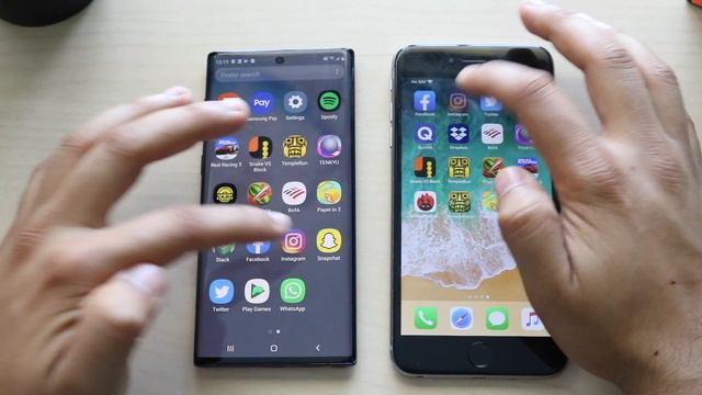 Samsung Galaxy Note 10 Vs iPhone 6S+! (Comparison) (Review) смотреть онлайн