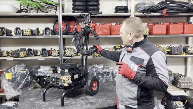 PROteus E1 180/8 - Машина высокого давления на компактной раме с электрическим двигателем на 3 кВТ