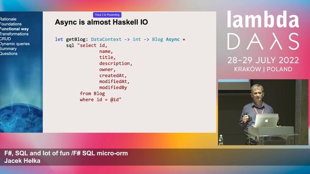 F#, SQL and lot of fun F# SQL micro orm | Jacek Hełka | Lambda Days 2022 смотреть онлайн
