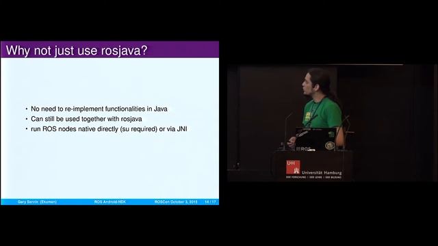 ROS android ndk What Why How ROSCon 2015 Hamburg Day 1 Gary Servin смотреть онлайн