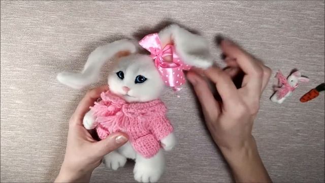 Валяная игрушка Зайка. Игрушка для детей. смотреть онлайн
