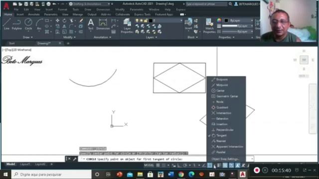 AUTOCAD PARA INICIANTES Função Osnap (passo a passo) смотреть онлайн