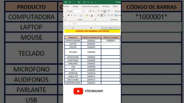 APRENDE A GENERAR CÓDIGOS DE BARRA EN #Excel смотреть онлайн