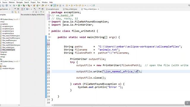 Java Files 2: Write Data To A File Using PrintWriter смотреть онлайн