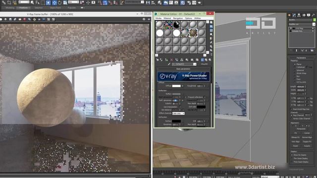Создание глянцевого паркета в 3d Max + Vray. Школа 3DArtist