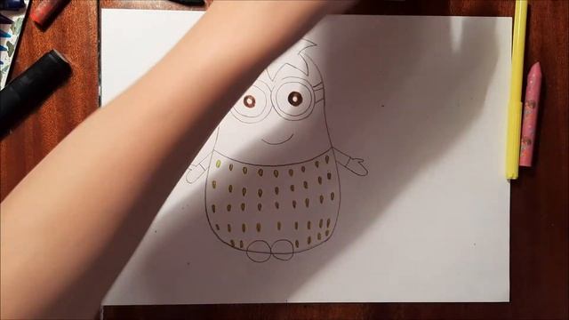 Рисуем по шагам миньона Боб-клубника смотреть онлайн