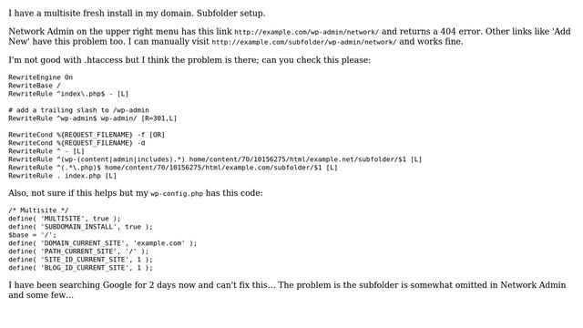 Wordpress: Error 404 on Network Admin and others смотреть онлайн