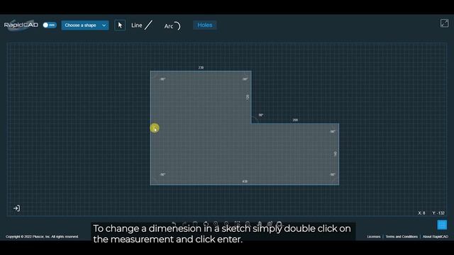 RapidCAD Sheet-Changing Dimension in Sketch смотреть онлайн