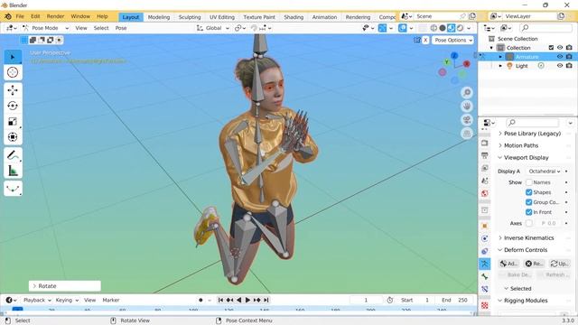 Stable Diffusion AI Art Img2Img - Mixamo to Blender Pose Technique смотреть онлайн