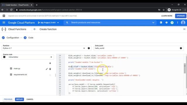 Serving TensorFlow models serveless - Google Cloud Function - Deep Learning model deployment demo смотреть онлайн