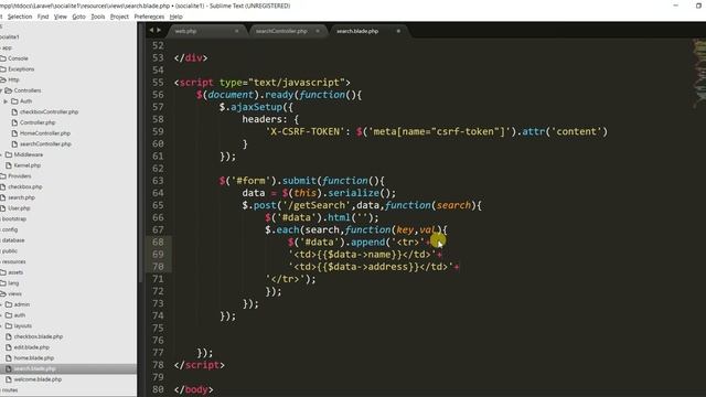Laravel - Search with Ajax - part 2 смотреть онлайн
