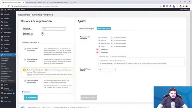 Gestión de miniaturas / thumbnails en WordPress con reGenerate Thumbnail Advanced смотреть онлайн