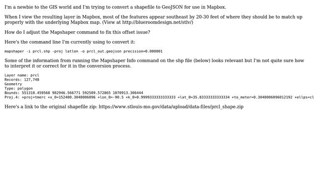 GIS: Coordinates offset when using Mapshaper to convert shapefile to GeoJSON смотреть онлайн