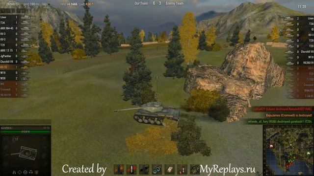 WOT: Fjords - KV-1S - 3 frags смотреть онлайн
