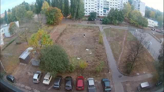 Город Курск , вид из окна, вечером. таимлабс на экшин камеру