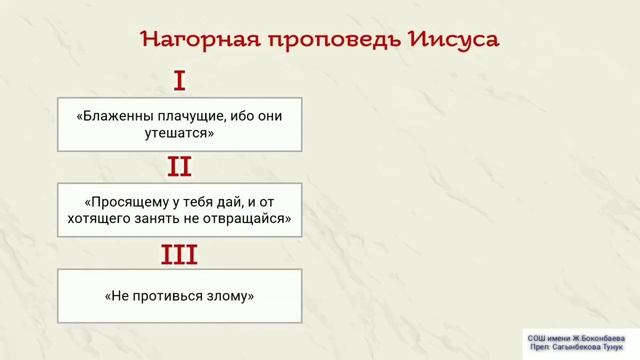 Тема: Зарождение христианства. Класс:5 класс Учитель: Сагынбекова Тунук Сагынбековна смотреть онлайн