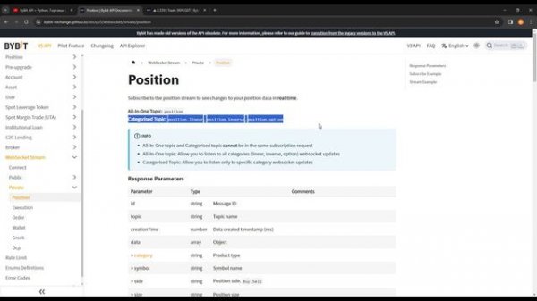 ByBit API + Python ч.5-2 | Websocket. Приватные Данные (wallet, order, positions, executions).