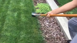 Обрезка кромок газона.