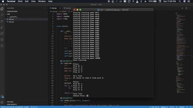 Harvard CS50 AI with Python 2020: Nim смотреть онлайн