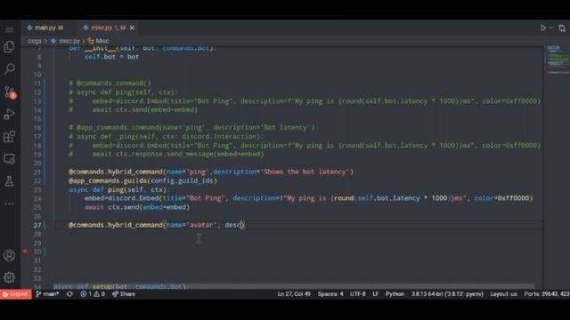 Hybrid commands | Making advance avatar command using discord.py & hybrid commands | Python смотреть онлайн