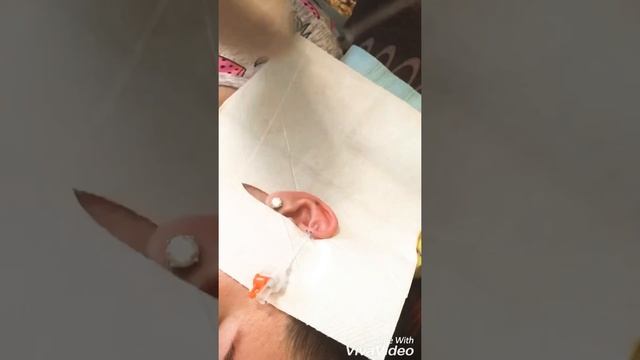 Прокол антитрагус.Хрящ. Puncture антитрагус. Cartilage. смотреть онлайн