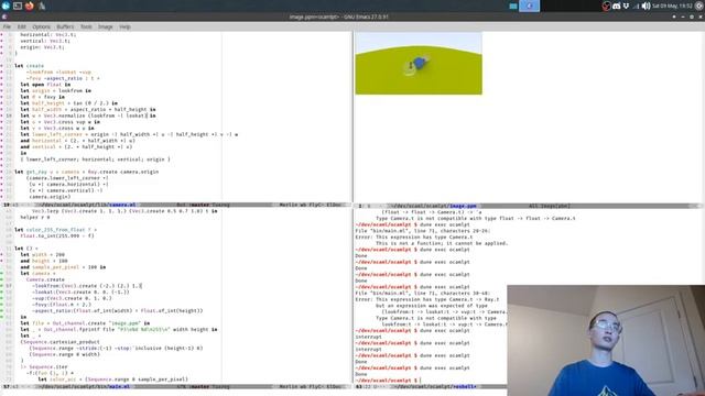 Live Code "Ray Tracing in a Weekend" in OCaml Part 4: Finishing the first book! смотреть онлайн