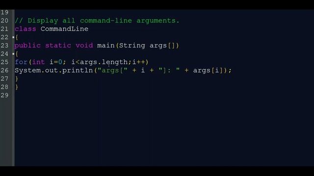 Command line argument in a Java Program смотреть онлайн