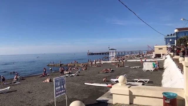 🔴 Центр Адлера +24 Пляж Чайка, Южное Взморье | Сквер места отдыха, море смотреть онлайн