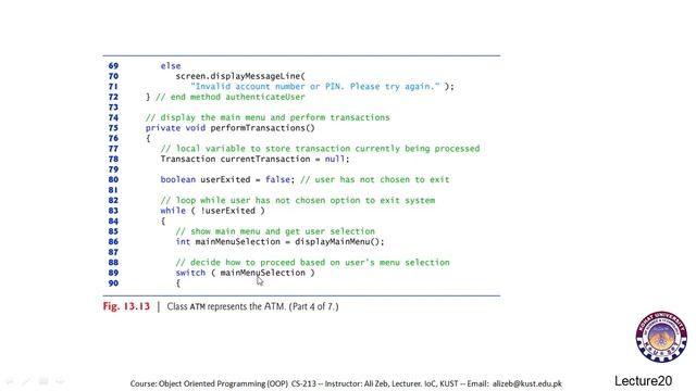 Lectuer 20-V3 - Object Oriented Programming in Java - ATM Case Study Implementation смотреть онлайн