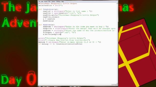 The Jackorack Advent Calender Day 3 : Python Shopping List Text File Thing смотреть онлайн